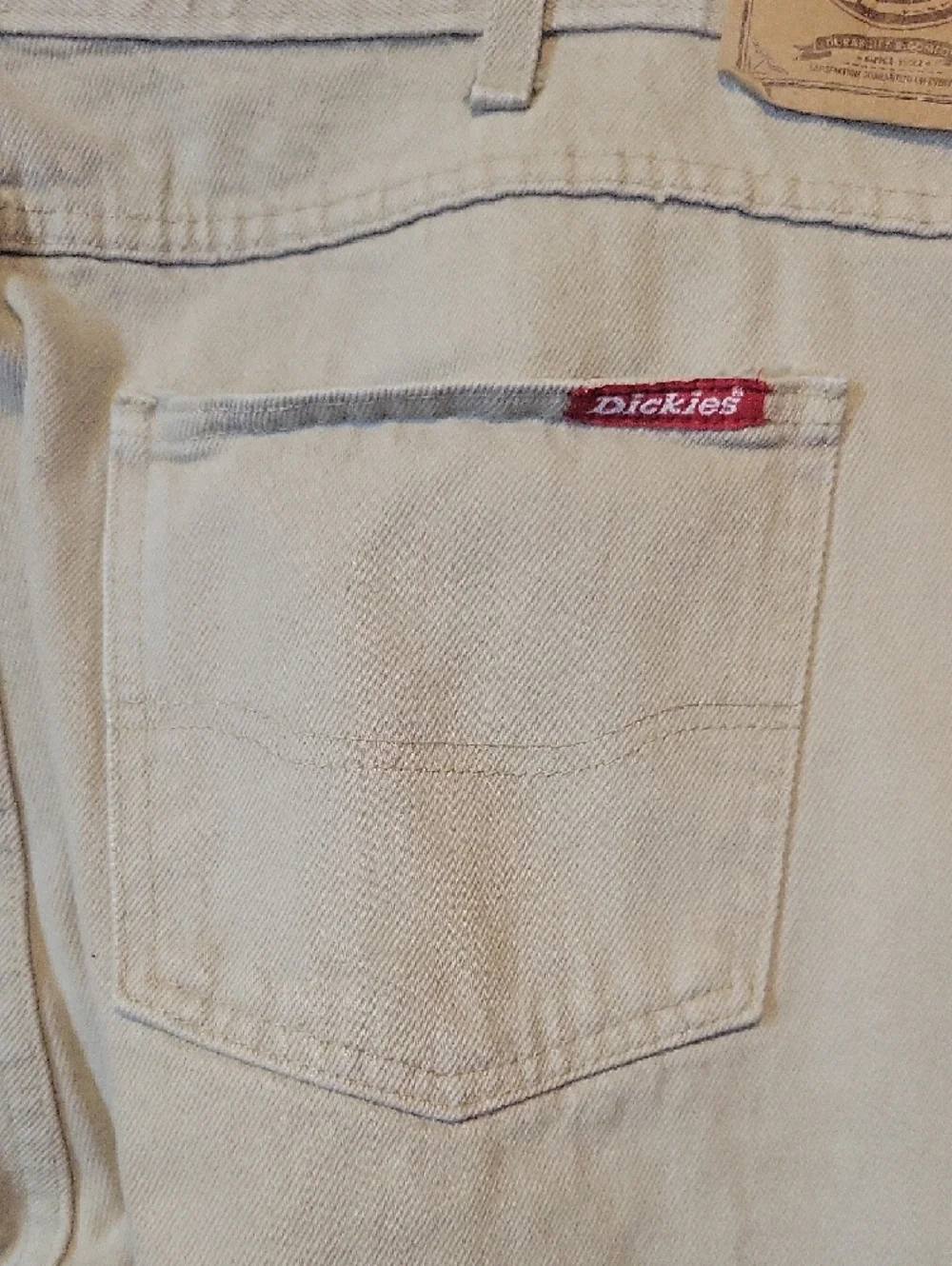 Dickies Beige/Tan Work Pants with Logo Patch